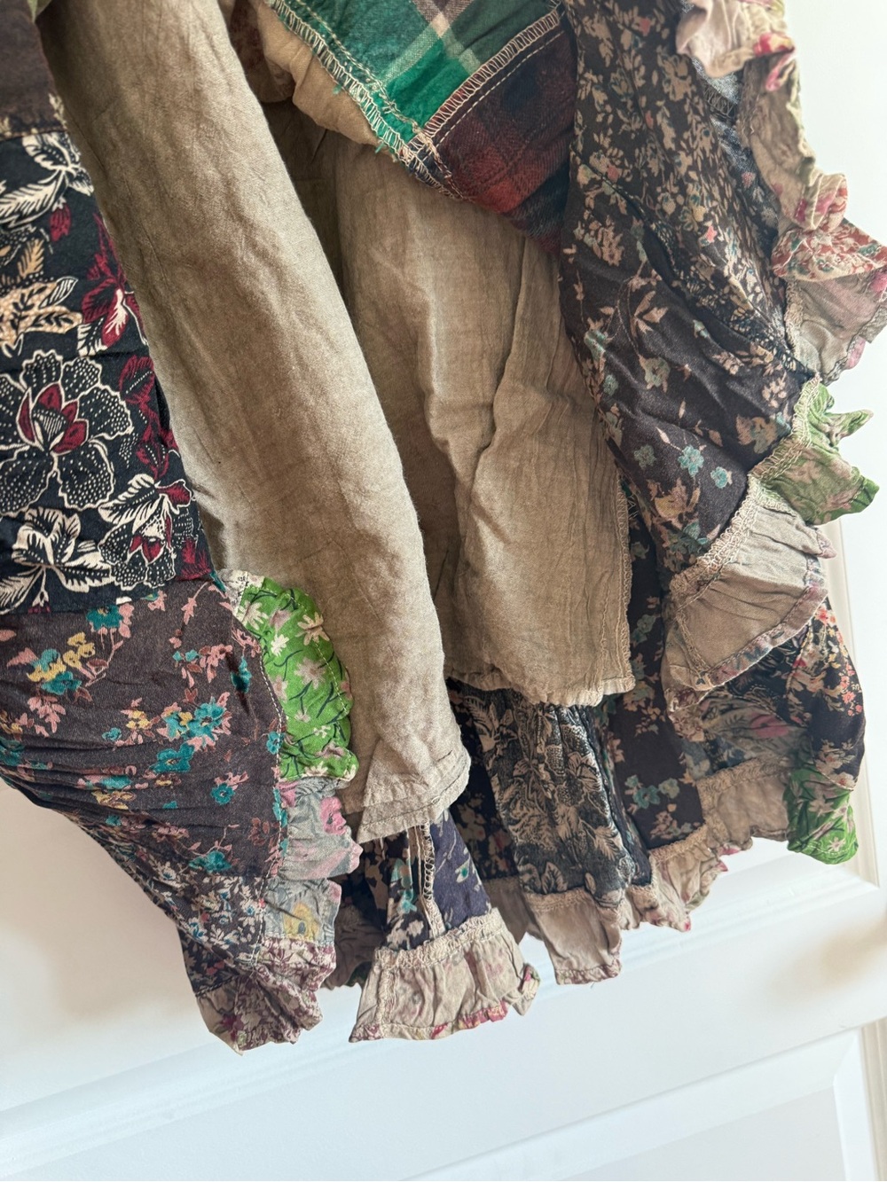 Young Threads Western Boho Patchwork Belted Skirt Vintage NWT Large - Picture 8 of 13